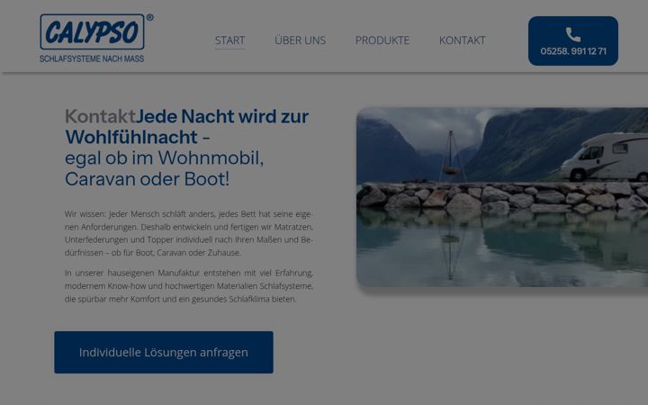 Screenshot of calypso-schlafsysteme.de
