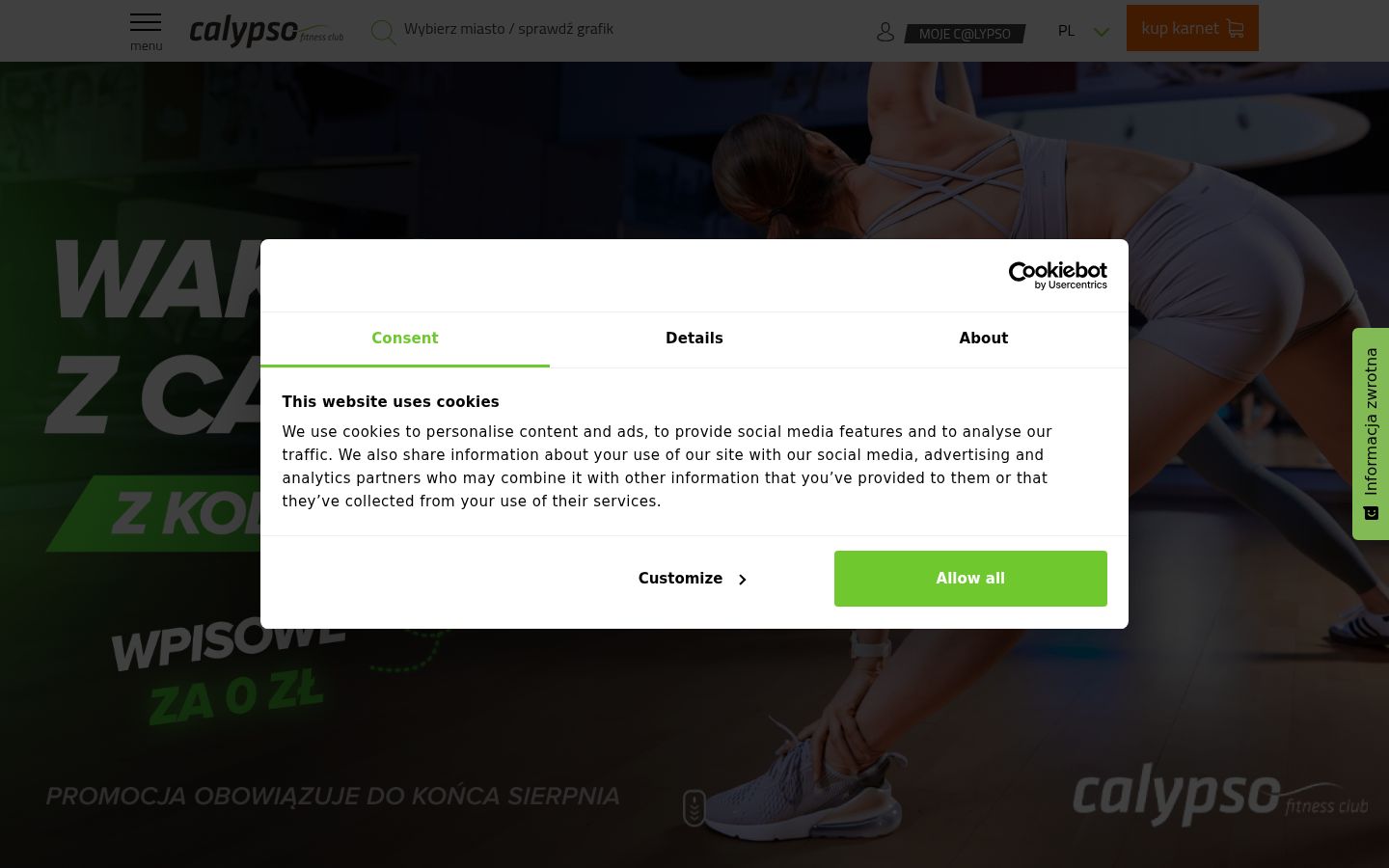 Snímka obrazovky banera súhlasu zobrazeného pred akoukoľvek interakciou