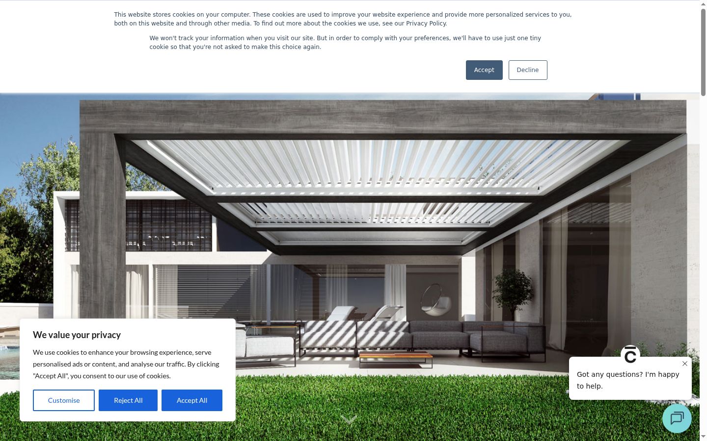Screenshot of the consent banner shown before any interaction