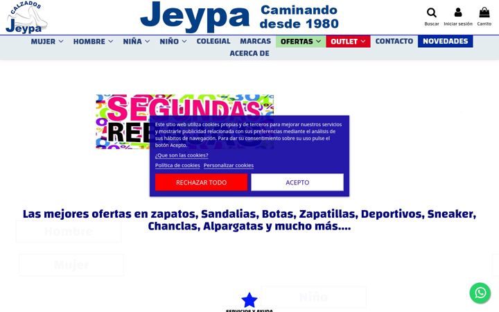 Screenshot of calzadosjeypa.com
