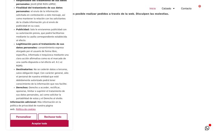 Captura de ecrã de calzadosrios.es