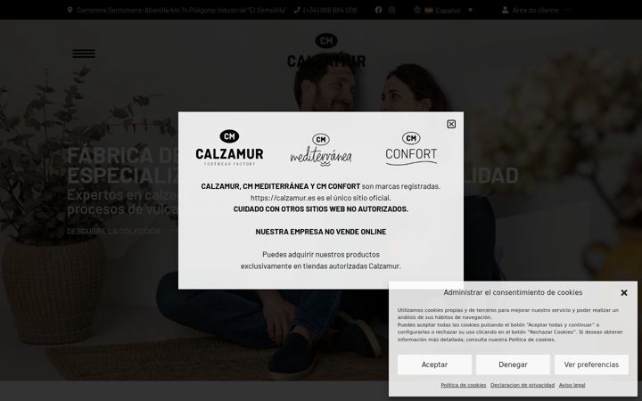 Captura de ecrã de calzamur.es
