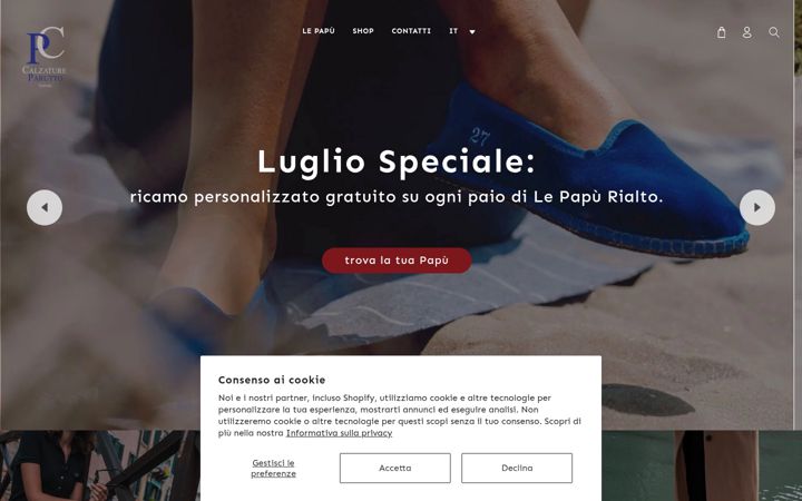 Screenshot of calzatureparutto.it