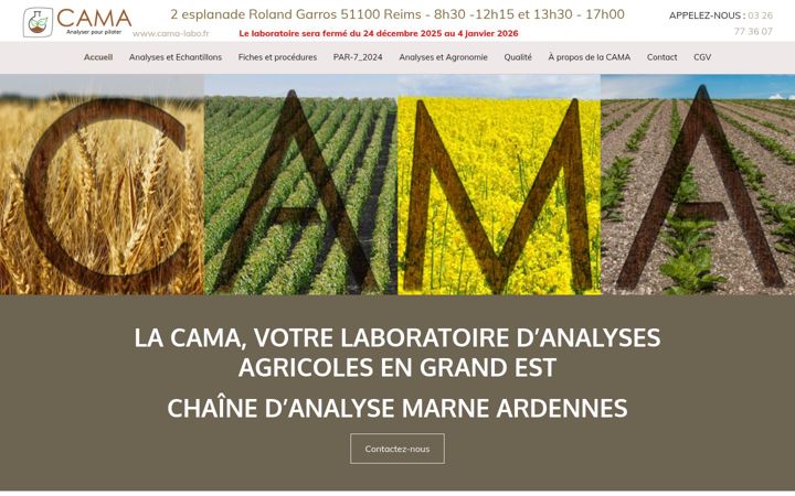 Screenshot of cama-labo.fr