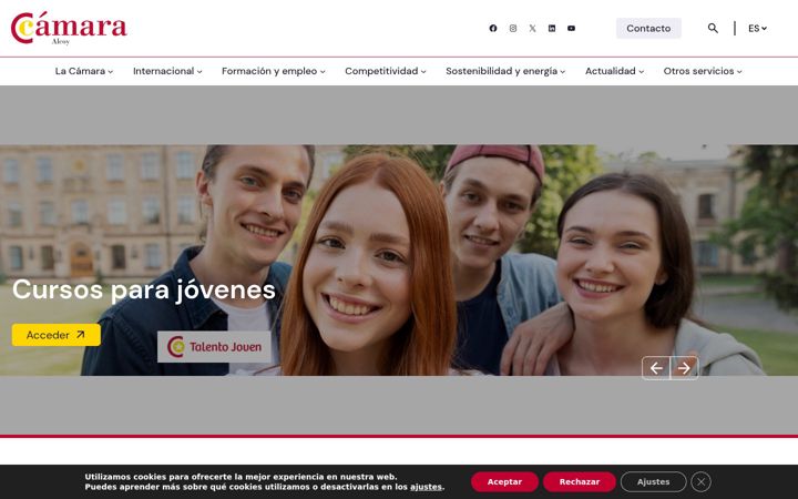 Snímek obrazovky camaraalcoy.net