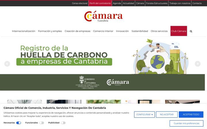 Screenshot of camaracantabria.com