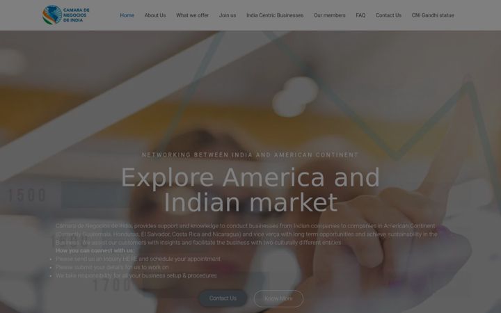 Screenshot of camaradenegociosdeindia.org