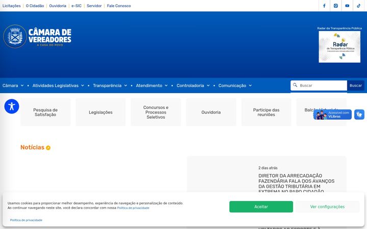 Képernyőkép: camaraextrema.mg.gov.br
