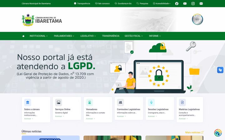 Képernyőkép: camaraibaretama.ce.gov.br