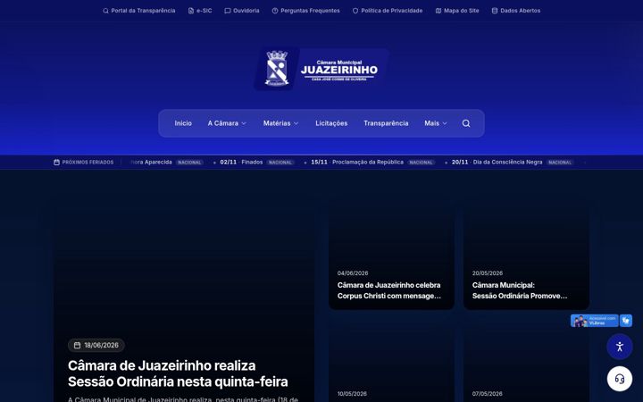Képernyőkép: camarajuazeirinho.pb.gov.br