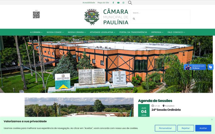 Skjámynd af camarapaulinia.sp.gov.br