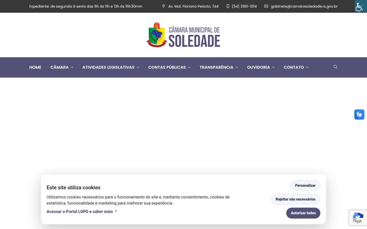 Screenshot van camarasoledade.rs.gov.br