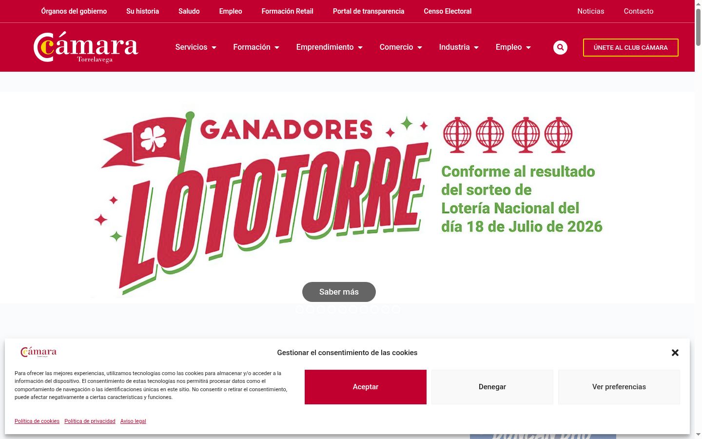 Capture d'écran de la bannière de consentement affichée avant toute interaction
