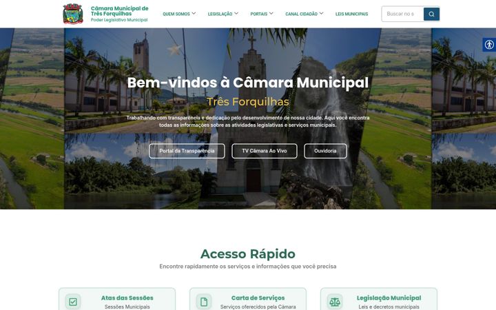 Screenshot of camaratresforquilhas.rs.gov.br