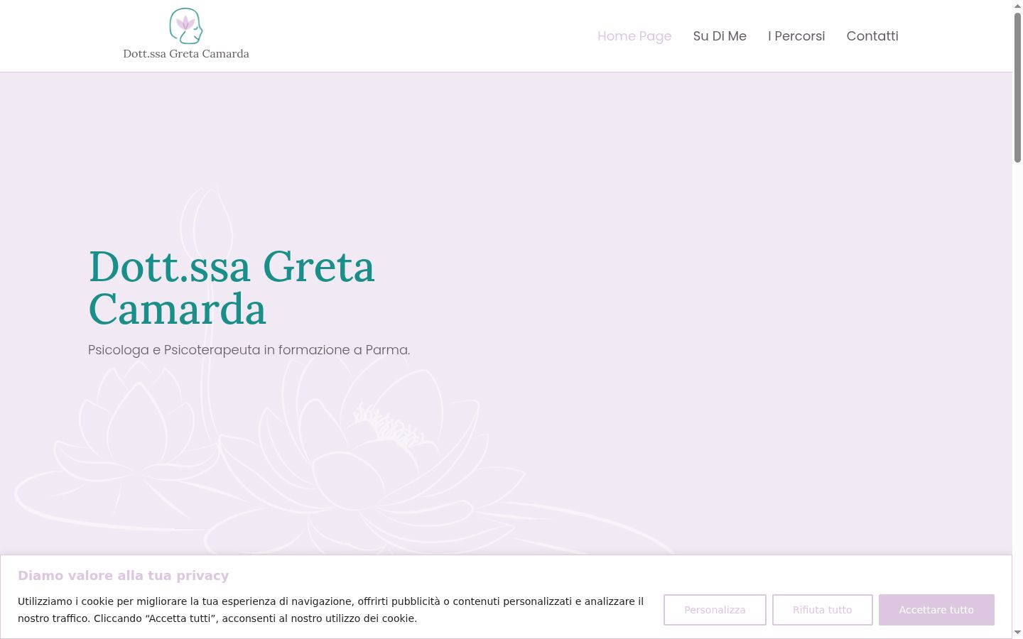 Screenshot del banner di consenso mostrato prima di qualsiasi interazione