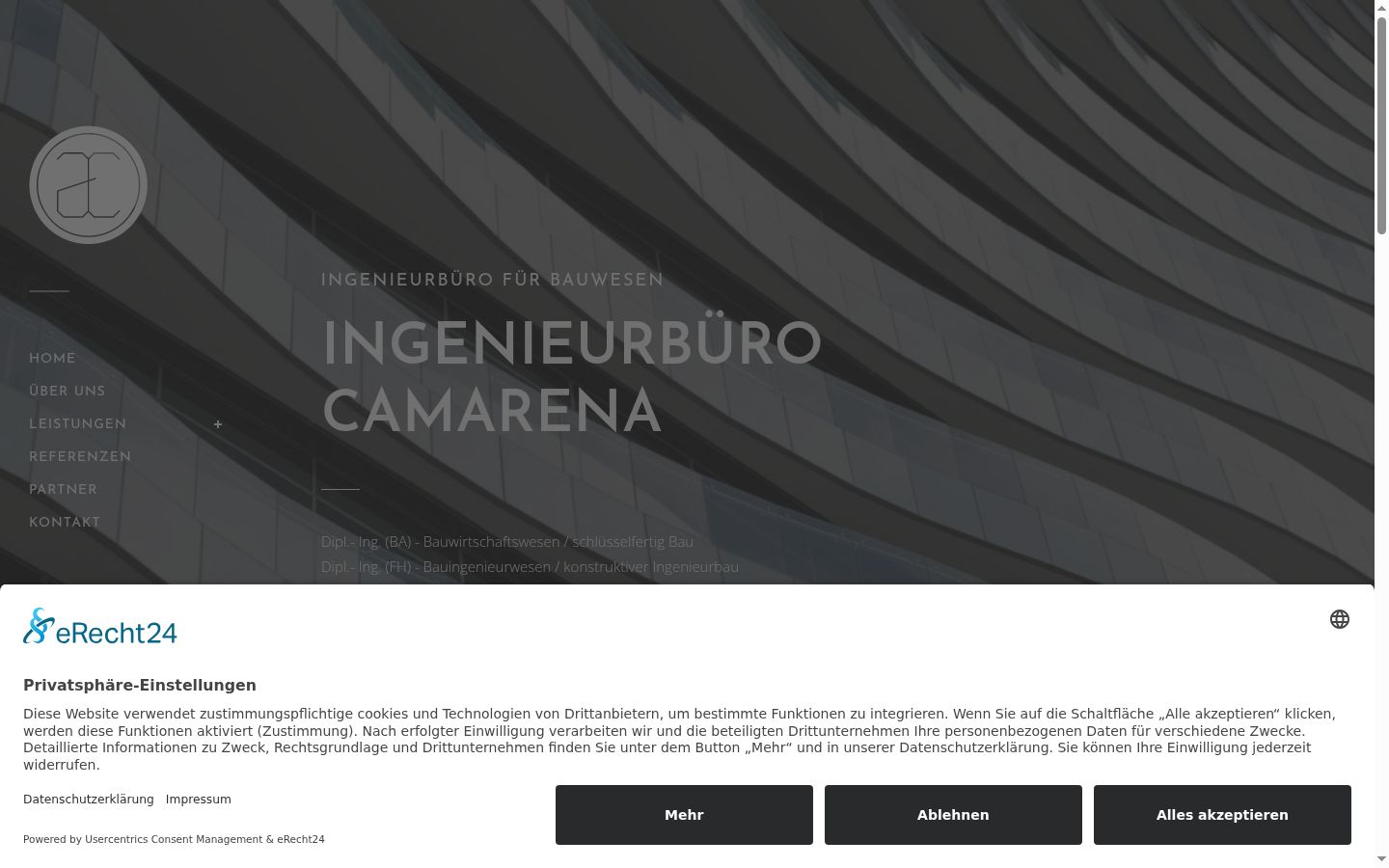 Screenshot του banner συγκατάθεσης που εμφανίστηκε πριν από οποιαδήποτε αλληλεπίδραση