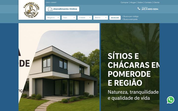 Screenshot of camargolopescorretor.com.br