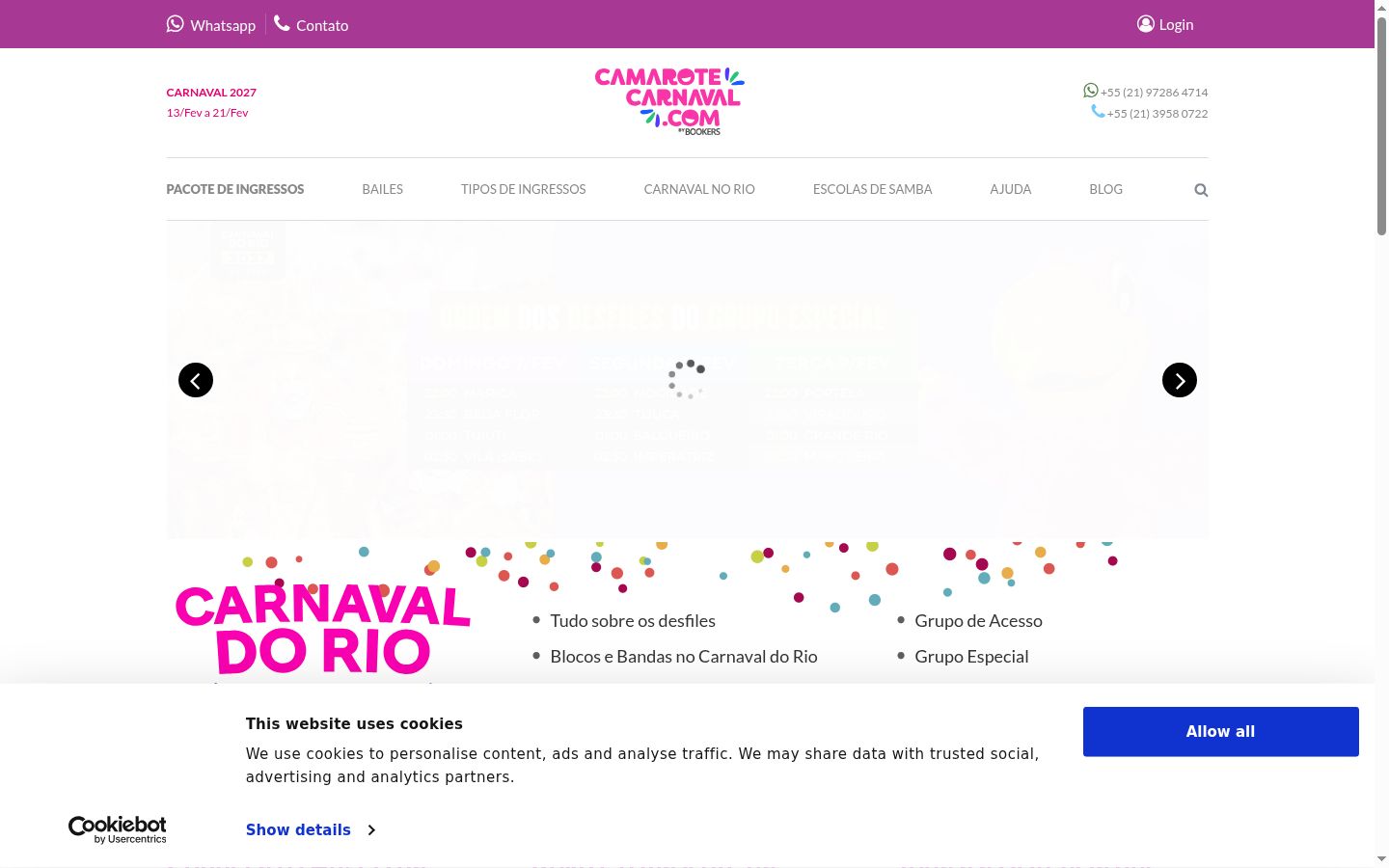 Screenshot of the consent banner shown before any interaction