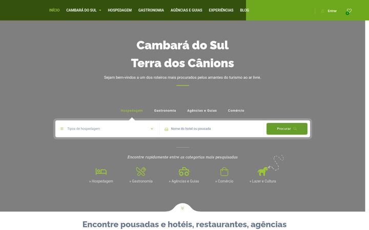 Screenshot stránky cambaradosul.tur.br