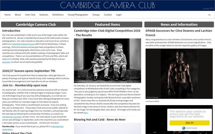 Screenshot of cambcc.org.uk