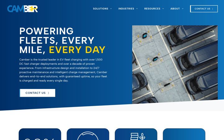 Screenshot of cambercharging.com