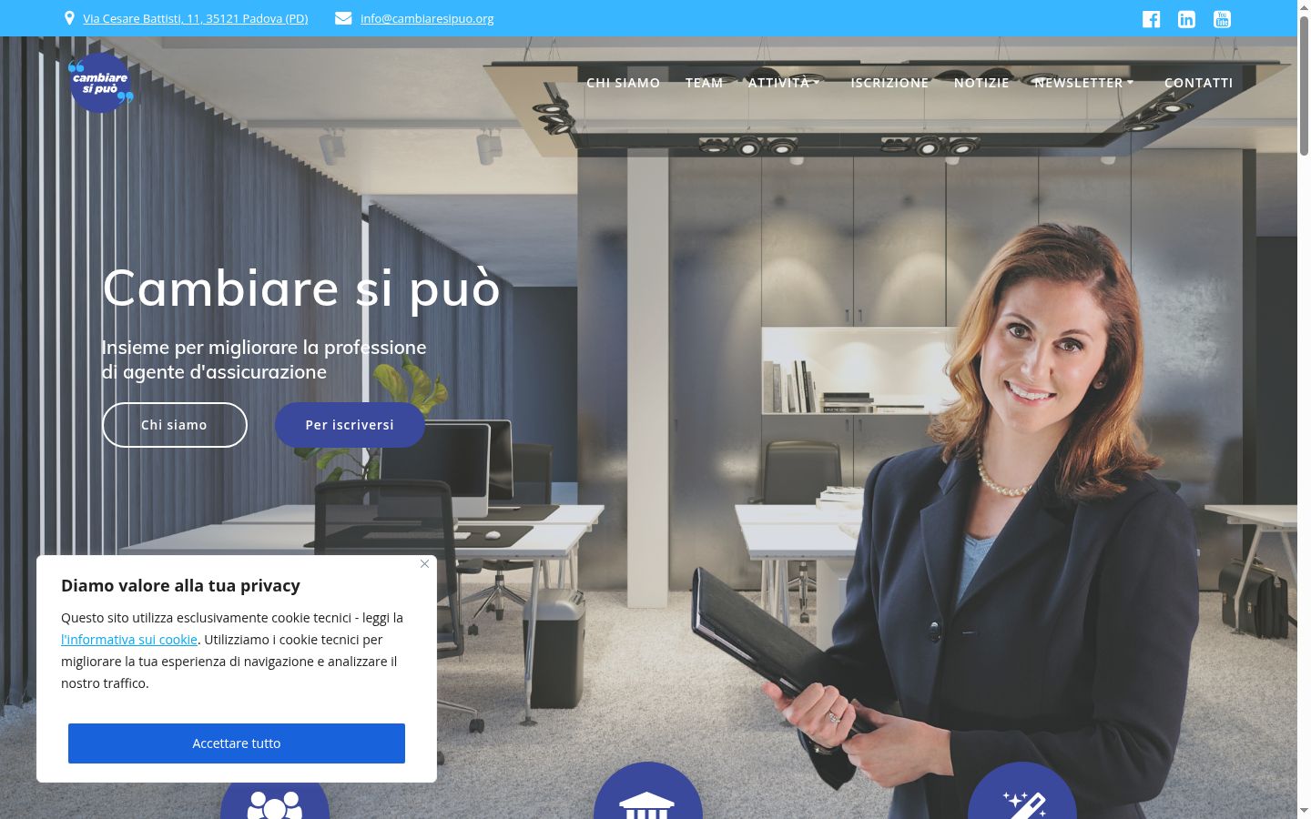 Sutikimo reklamjuostės, rodytos prieš bet kokią sąveiką, ekrano kopija