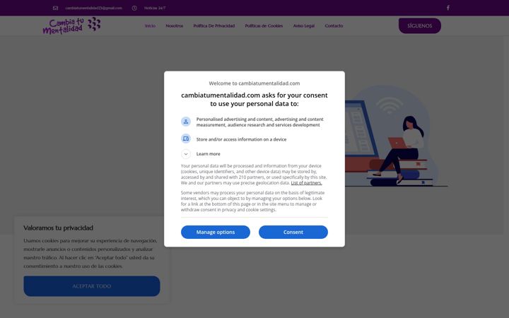 Screenshot of cambiatumentalidad.com