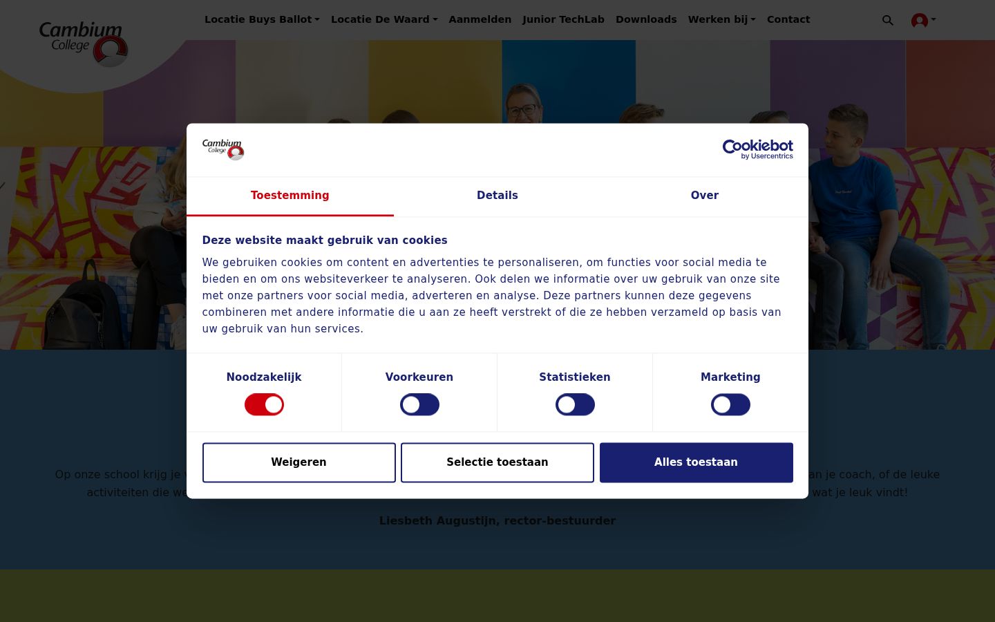 Screenshot of the consent banner shown before any interaction