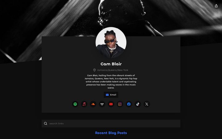 Screenshot of camblairmusic.com