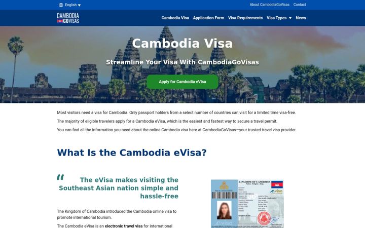 Screenshot of cambodiagovisas.com