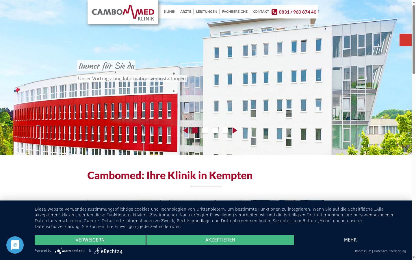 Screenshot of the consent banner shown before any interaction