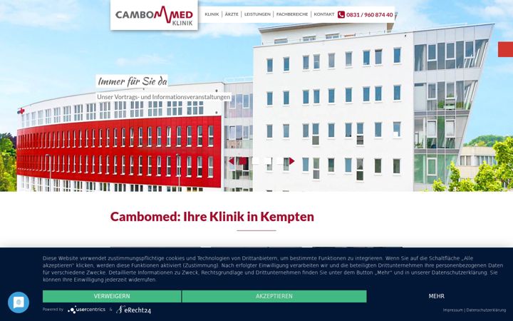 Screenshot of cambomed-klinik.de