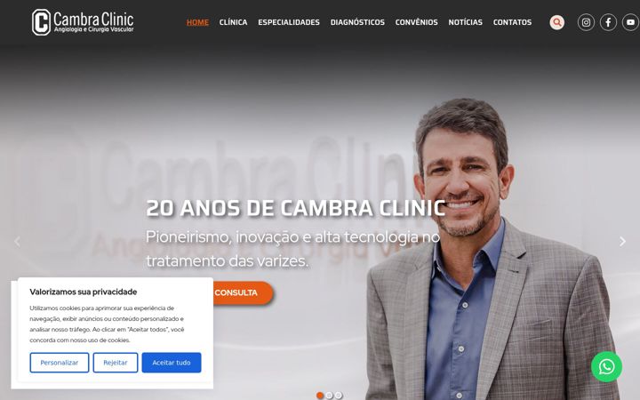 Screenshot stránky cambraclinic.com.br