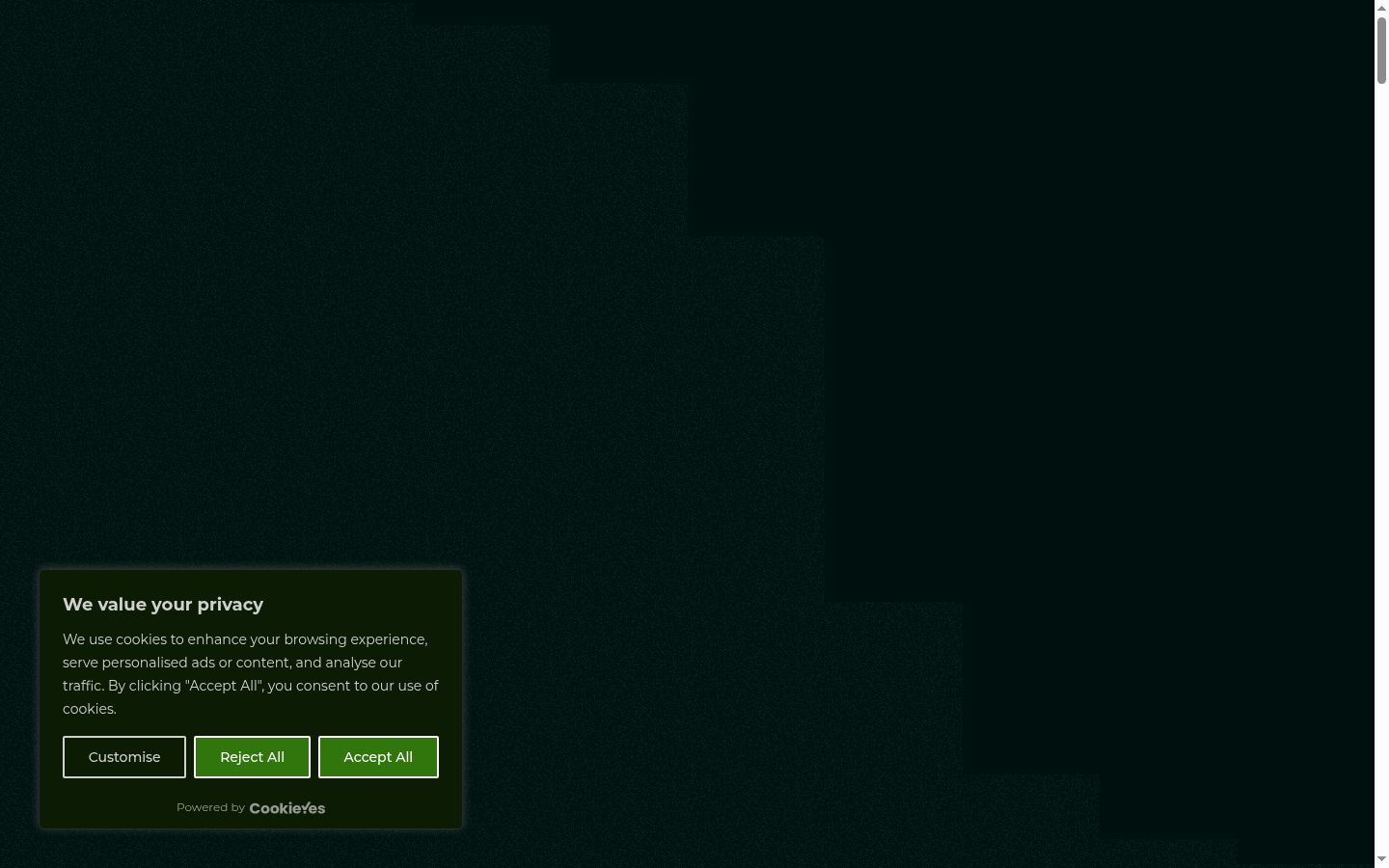 Screenshot of the consent banner shown before any interaction