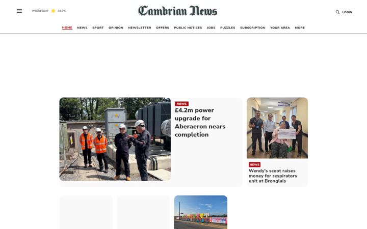 Captura de ecrã de cambrian-news.co.uk