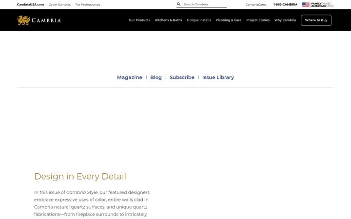 Screenshot of cambriastyle.com