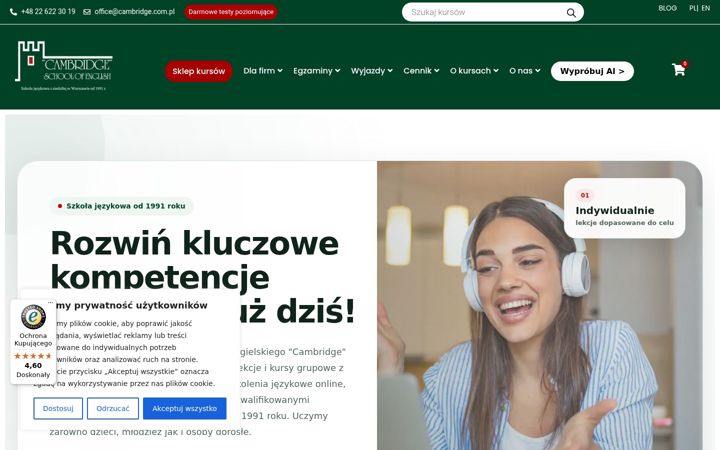 Screenshot of cambridge.com.pl