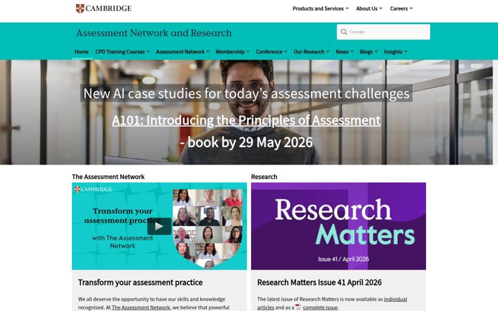 Screenshot of cambridgeassessment.org.uk