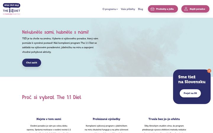 Zrzut ekranu cambridgedieta.cz