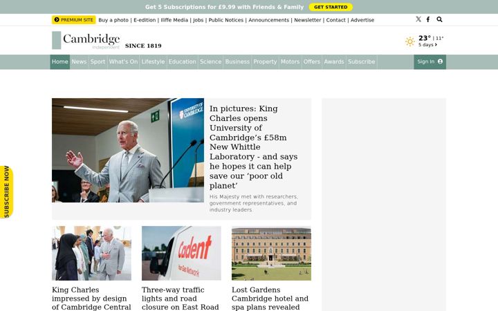 Screenshot of cambridgeindependent.co.uk