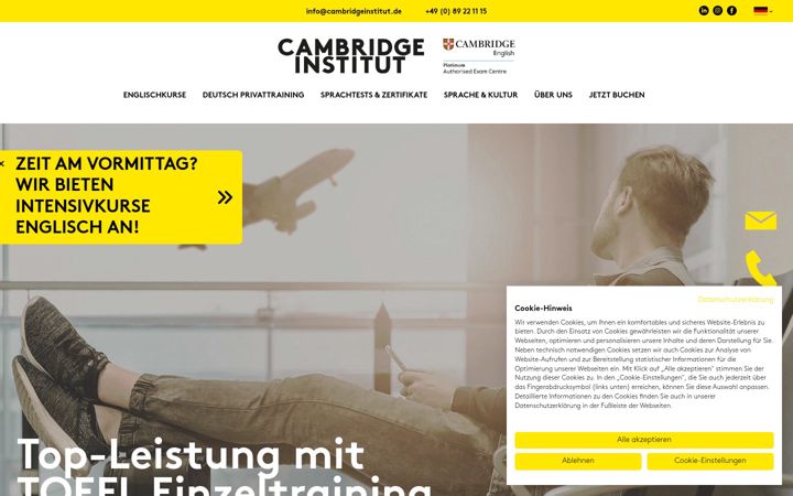 Screenshot of cambridgeinstitut.de