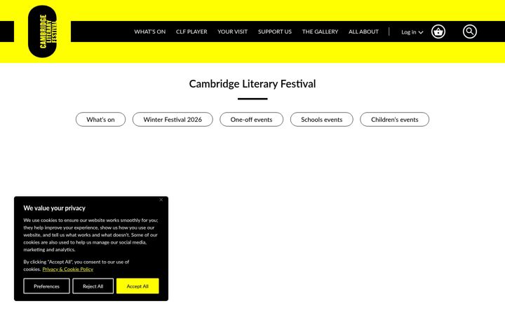 Screenshot of cambridgeliteraryfestival.com
