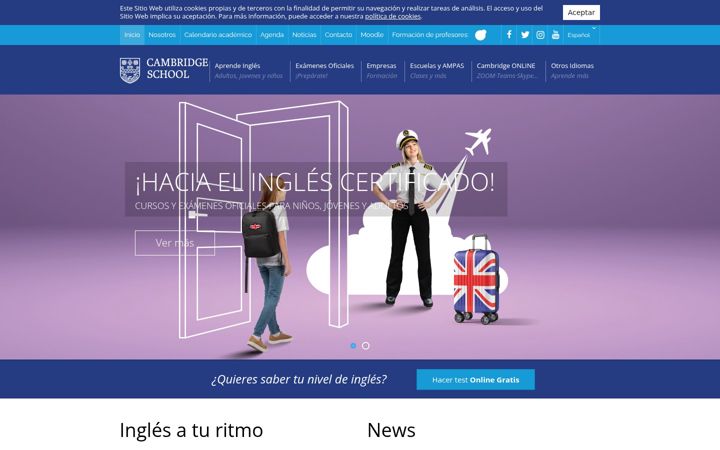 Screenshot of cambridgeschool.com