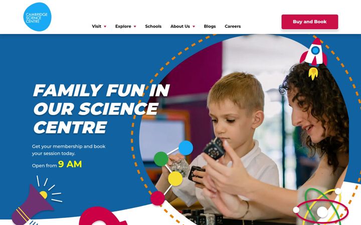 Screenshot of cambridgesciencecentre.org