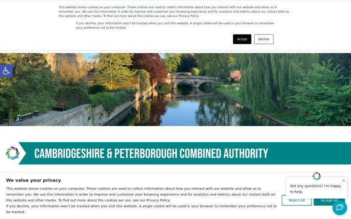 Ekrānuzņēmums no cambridgeshirepeterborough-ca.gov.uk
