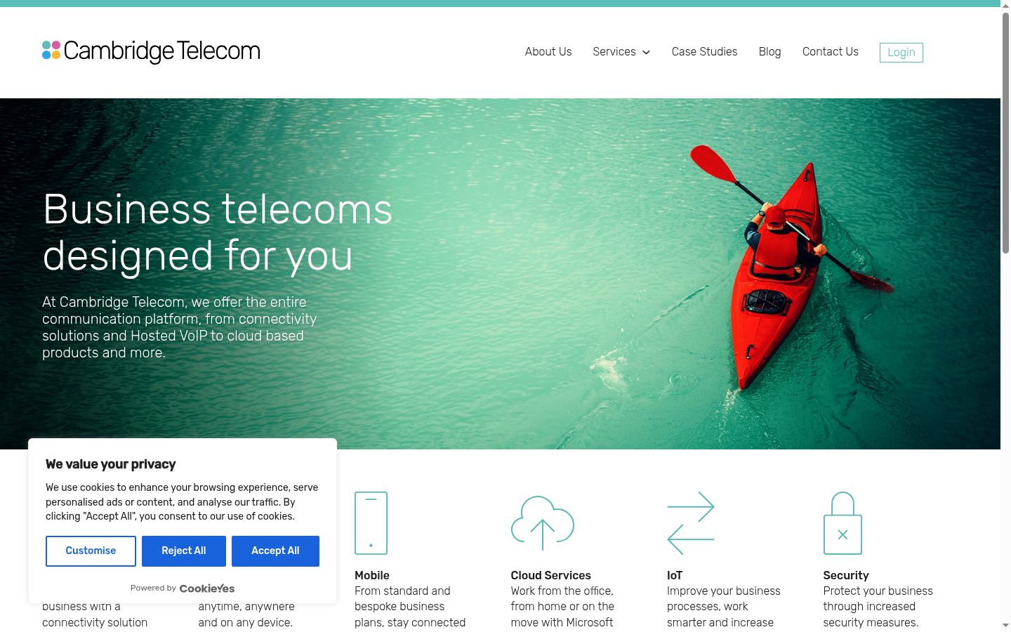 Screenshot of the consent banner shown before any interaction