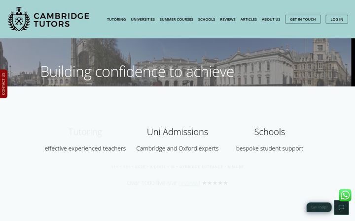 Screenshot of cambridgetutors.com