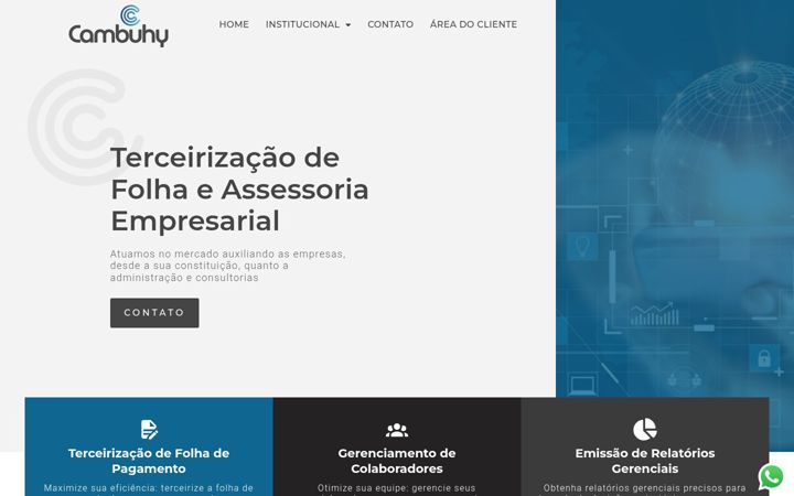 Screenshot of cambuhyrh.com.br