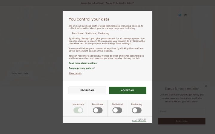Screenshot of camcamcopenhagen.com