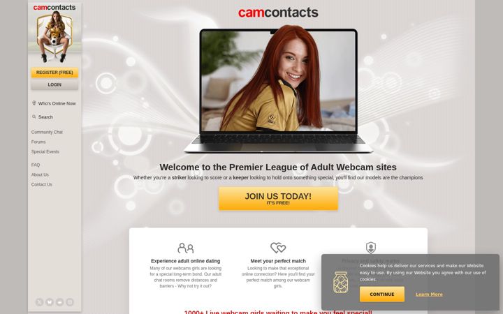 Screenshot van camcontacts.com